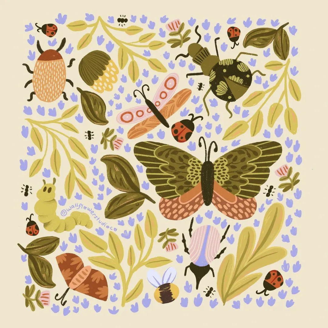 Sweet Spring Instagram Art Challenge - Busy Bugs - wallflowerstudioco