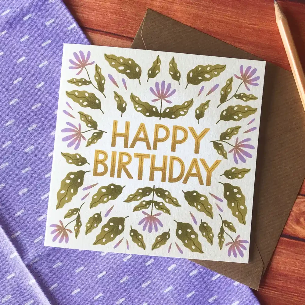 Happy Birthday Card with dreamy florals