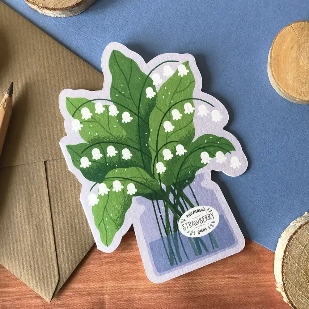 Lily of the Valley greetings card 1