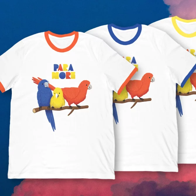 Paramore Impericon: Project thumbnail, filled with t-shirt and the parrot designs.