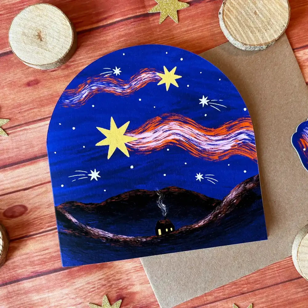 Guiding Star Christmas Card: Cabin