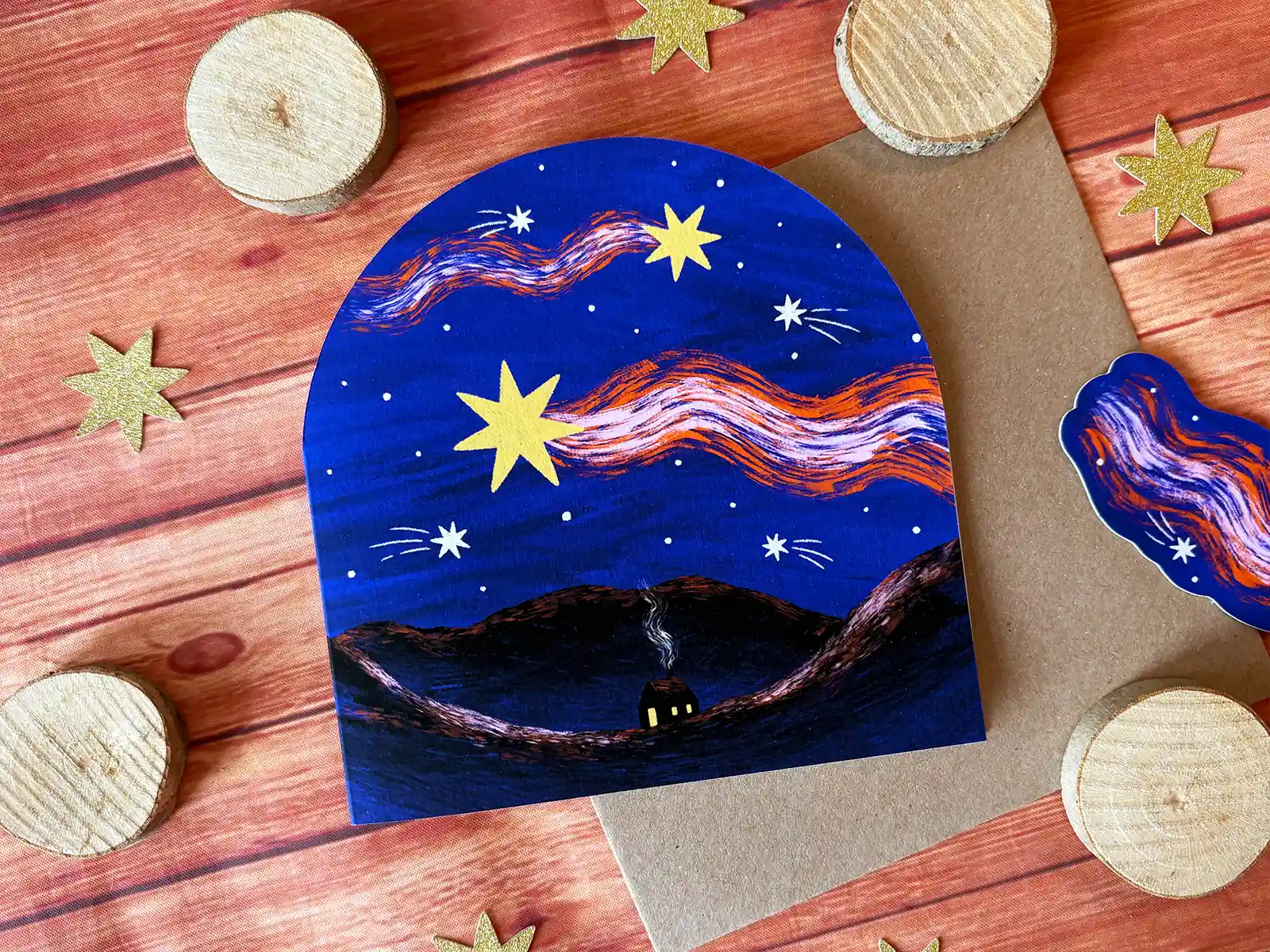 Guiding Star Christmas Card: Cabin