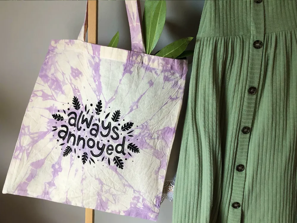 Always Annoyed Tote Bag in lilac