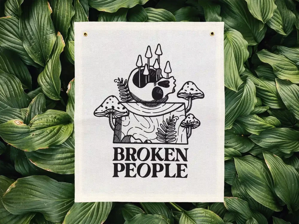 Broken People Banner on canvas