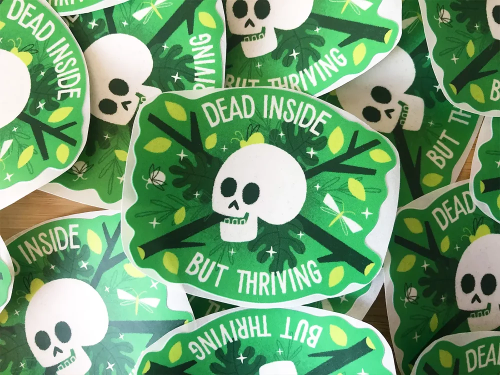 Dead Inside But Thriving stickers