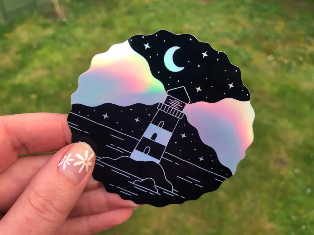 Holographic lighthouse sticker