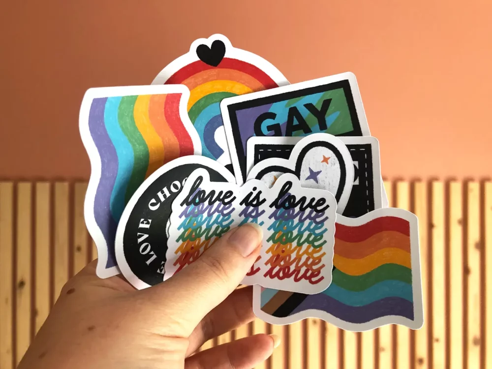 Pride sticker sheet - all the stickers in a bunch