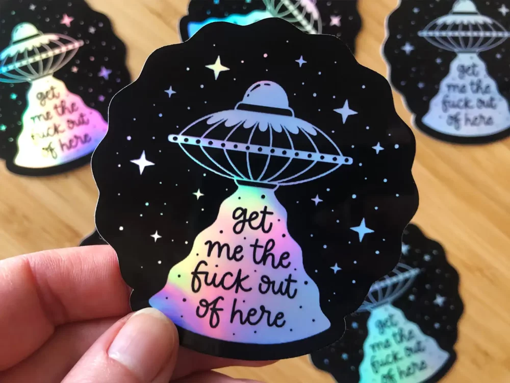 UFO Holographic sticker
