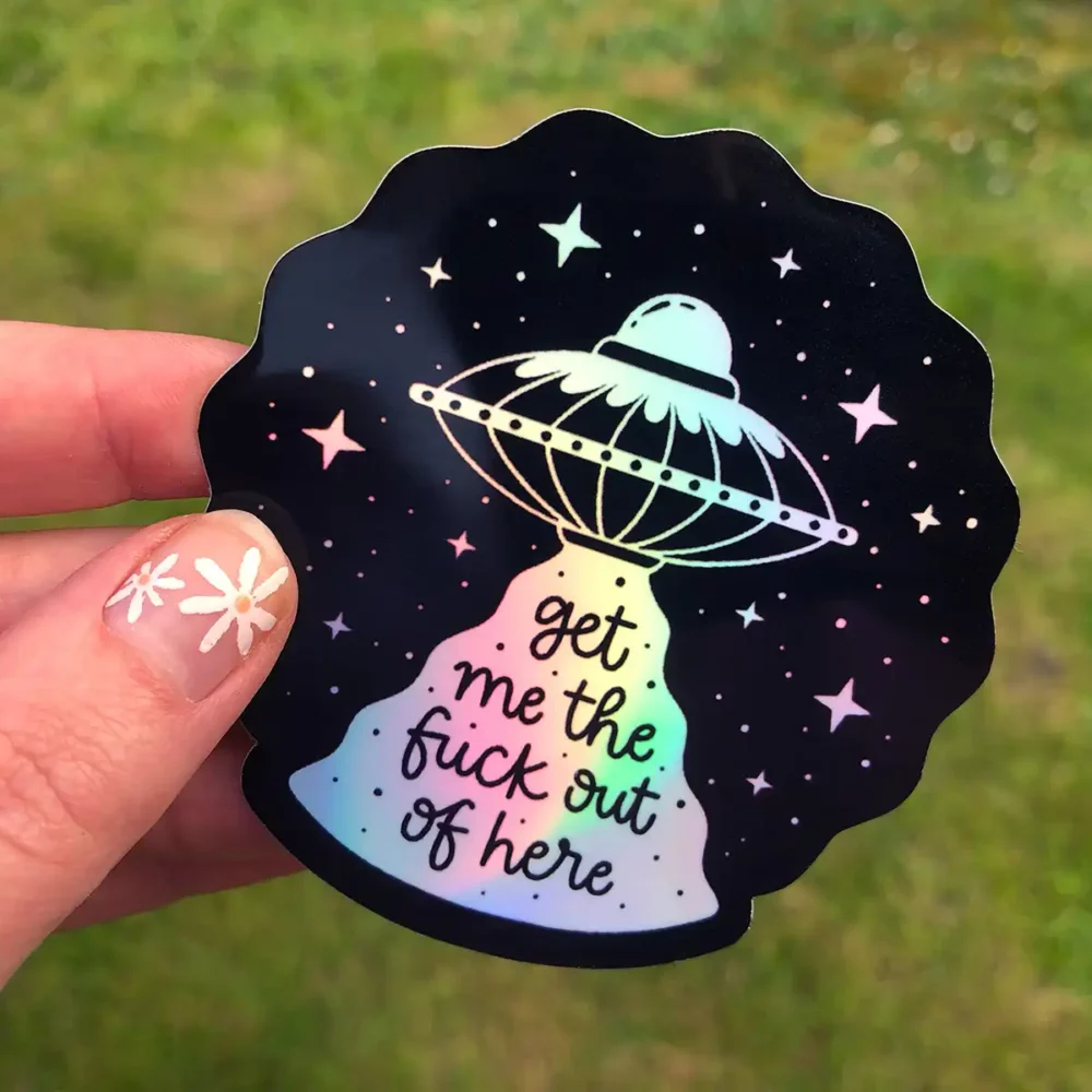 UFO Holographic sticker